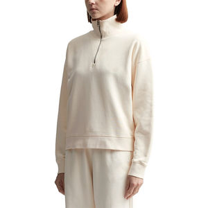 Sweatshirts à demi-zip pour femmes, coupe régulière, épaules tombantes, logo personnalisé, sweatshirts en molleton à demi-zip pour femmes, couleur unie, ample - Product Image 2