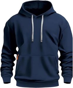 เสื้อสเวตเตอร์คอตตอนมีฮู้ดสำหรับผู้ชายเสื้อสเวตเตอร์ผ้าฟลีซทรงโอเวอร์ไซส์สำหรับฤดูหนาวเสื้อผ้าแนวสตรีทแวร์เปิดไหล่ตกโลโก้แบบมีสไตล์ - Product Image 3