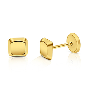 Boucles d'oreilles mode carrées en or Design élégant et uni pour femmes élégantes - Product Image 1
