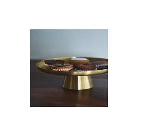 แท่นวางเค้กทองเหลืองโบราณขัดเงาพร้อมพื้นผิวคล้ายกระจกเหมาะสำหรับทำขนมหวานเป็นศูนย์กลางในการเฉลิมฉลองของคุณ - Product Image 6