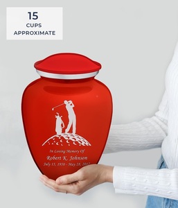 Bright Red Embrace Adult Personalized Golf Cremation <b>Urns</b> for Human Ashes <b>Large</b> Funeral <b>Urn</b> for Men and Women Custom SIze <b>Urns</b> - Product Image 5