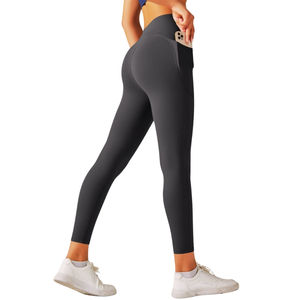 กางเกงเลกกิ้งออกกำลังกายเอวกลางผ้าสแปนเด็กซ์กางเกงออกกำลังกายไร้ตะเข็บผ้ายืดระบายอากาศได้ดี - Product Image 6