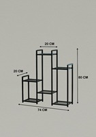 Support à plantes carré multi-niveaux en métal thermolaqué, léger et durable, pour pots de fleurs, étagère de présentation, utilisation extérieure en jardin, en fer