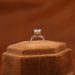 Anillo de boda de lujo para mujer de oro macizo de 14KT, corte princesa, 1,5-1,9 quilates, Diamante cultivado en laboratorio, compromiso, pavé, ajuste clásico IGI - Product Image 4