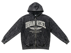 Sudadera con Capucha y Cremallera de Algodón Peinado de 500 GSM, con Logotipo Bordado Desgastado, Meeroos Industries - Product Image 1