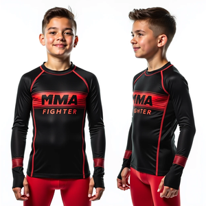 Rash Guards personalizados Durable Impresión por sublimación Premium MMA Rash Guards Perfecto para entrenar Grappling y Sparring Custom - Product Image 1