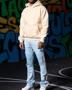 Streetwear personnalisé Survêtement Pantalon de survêtement évasé de haute qualité Sweat à capuche unisexe vierge et survêtement empilé Ensemble pour hommes - Product Image 2