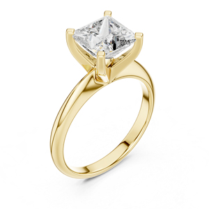 Anillo de Diamante Cultivado en Laboratorio de 2 Quilates con Corte Princesa en Oro Amarillo de 14K para Mujer |   Certificado por IGI |   Bañado en Oro |   Ropa de Fiesta Moderna para el Día a Día - Product Image 4