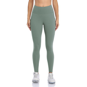 Premium Quality Solid Light Weight Breathable Quick Dry <b>Seamless</b> Elastic Waist Women Yoga <b>Leggings</b> Best Selling - Product Image 1