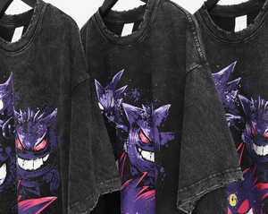 Camisetas con estampado de pantalla y abullonado al por mayor | Camiseta de algodón con logotipo personalizado para hombres, lavado ácido | Moda Streetwear OEM/ODM Proveedor - Product Image 5