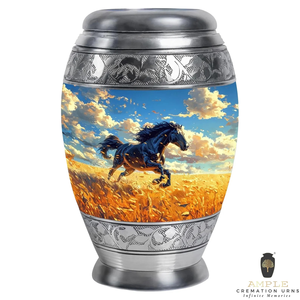 Urna de cremación de aluminio hecha a mano Acabado recubierto de Meena en grande (220 pulgadas cúbicas) Recuerdo (3 pulgadas cúbicas) Tamaños Urnas de cremación personalizadas - Product Image 2