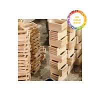Boîte en bois pour fruits Caisse de stockage rustique artisanale Conteneur en bois décoratif durable pour la maison et le magasin