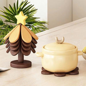 Sous-verre en bois d'arbre, dessous-de-plat en bois artisanal pour fondue et utilisation sur table, Vietnam par 99 Gold Data - Mme Violet - Product Image 3