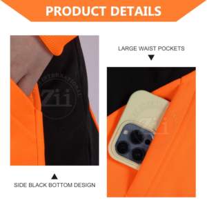 เสื้อฮู้ดกลางแจ้งแขนยาวเสื้อกันหนาวขนแกะมีฮู้ดสีตัดกันมีแถบสะท้อนแสงรูดซิปขึ้น100% แจ็คเก็ตขนแกะโพลีเอสเตอร์ - Product Image 4