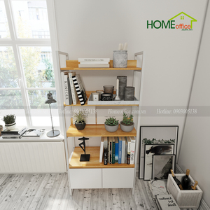Modern 4-Tier Standing Wood <b>Shelf</b> SFKS027 for Living Room Decorative Purpose - Product Image 3