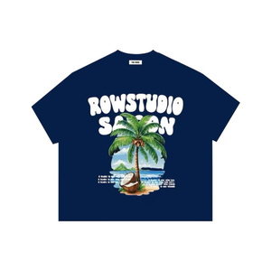 เสื้อยืดแขนสั้นคอกลมของผู้ชายผ้าฝ้ายทอ250GSM ระบายอากาศกันยูวีอัดลายโลโก้และลวดลายด้านหน้า - Product Image 2