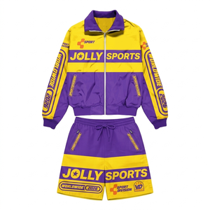 Men's GSM Poly Cotton Windbreaker and Shorts Set <b>Green</b> Yellow Flame Print Custom Sublimation Windbreaker Shorts Set for Men - Product Image 2