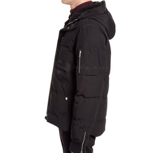 Latest Design Men's Coated Stand Collar Front Logo <b>Yellow</b> Color <b>Puffer</b> <b>Jacket</b> Plus Size Long Sleeves Winter - Product Image 3