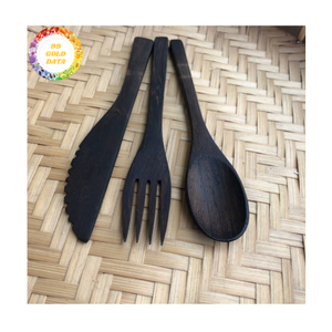 Cuillère en bois bois de bambou de qualité supérieure pour servir la salade et les pâtes fabricant d'ustensiles artisanaux Vietnam - Product Image 6