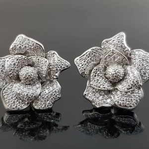 Stunning Blue <b>Heart</b> Cut Lab Grown Diamond <b>Stud</b> <b>Earrings</b> 14KT Solid White Gold Plated Trendy Martini Setting <b>Earring</b> Gift Women - Product Image 5