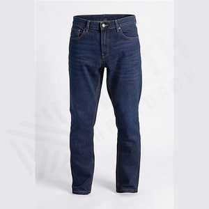 New Men Business Customized Color Denim Straight Leg Pants Casual Loose High <b>Waist</b> <b>Elastic</b> Trousers <b>Jeans</b> Pant Wholesale Custom - Product Image 1