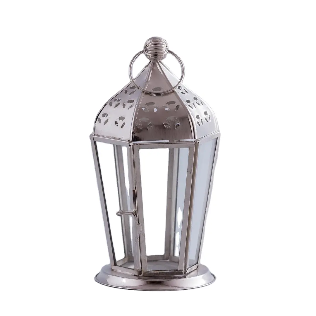 Home decoration black metal top hurricane garden vintage metal candle lantern High Quality Candle Lantern