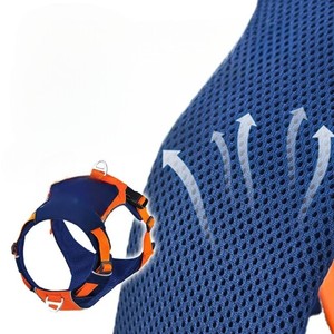 Arnés Ajustable para Perro de Nailon, Estilo Chaleco, Diseño Táctico con Cierre de Hebilla para Perros Medianos, Todas las Estaciones, Azul y Naranja - Product Image 2