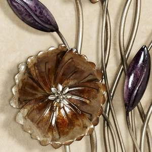Art mural en métal floral charmant en or et violet, pour un style plus luxueux - Product Image 6