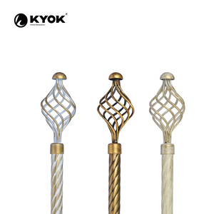 KYOK Metal Curtain Rod Finials Modern Geometric Design Black and White Elegant Style for Home Decoration - Product Image 2