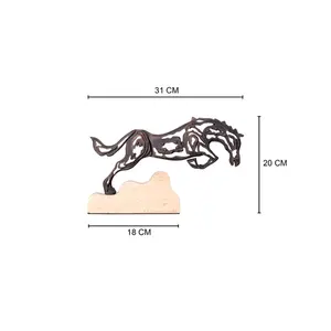 Black Horse Running Escultura humana Decoración de mesa Diseño atractivo Escultura de aluminio Mesa de calidad premium - Product Image 3