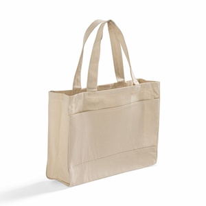 High Quality Stylish <b>Canvas</b> Tote <b>Large</b> Capacity Durable Portable Zipper Closure Custom Logo Embroidery Reusable Open Tote <b>Bag</b> - Product Image 5