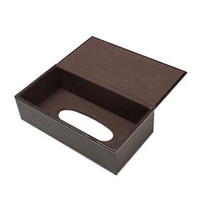 Boîte de rangement de mouchoirs de bureau multifonctionnelle de luxe en cuir PU pour hôtels et restaurants de salon - Product Image 4
