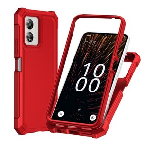 Funda Protectora de TPU Gruesa Pintada con Marco de PC para Boost Mobile Summit 5G 2024 Celero 5G Sc 2024, Color Rojo - Product Image 1