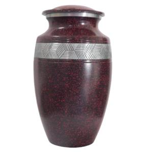 Urnes de crémation en aluminium pour adultes avec bande de gravure en étain et marbre de couleur orange clair fini pour les cendres. - Product Image 6