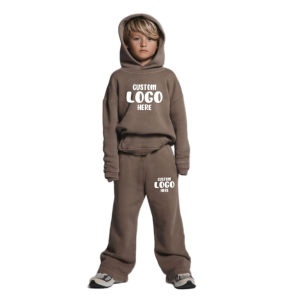 <b>Children</b> Stacking Sweat suits High Quality 2 Piece Kids Flared Tracksuits Set Thick Warm <b>Hoodie</b> Sweatpants Set - Product Image 1