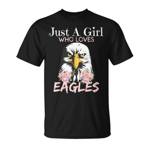 Camiseta Just A Girl Who Loves Eagles para niñas, camiseta para amantes de las águilas, camiseta para niños - Product Image 2
