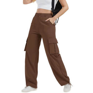 Pantalones Cargo Jogger para Mujer, Cintura Elástica, Pantalones Utilitarios con Múltiples Bolsillos para Ropa Casual de Calle - Product Image 1