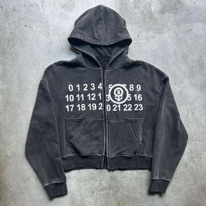 Personnalisé poids lourd délavé à l'acide Boxy sweat à capuche court pour hommes surdimensionné polaire vierge pull en détresse Streetwear fermeture éclair col à capuche - Product Image 5