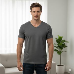 Venta al por mayor 100% algodón de punto con cuello en V camiseta en blanco Impresión digital suelta ajuste Unisex Casual Fitness gimnasio deportes ocio - Product Image 3