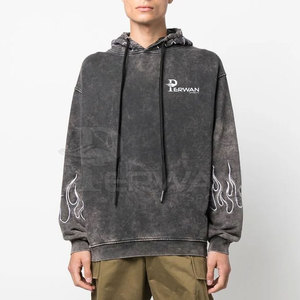 Customized <b>Pullover</b> Acid Wash Hoodies <b>For</b> <b>Men</b> High Quality Street Wear <b>Men</b> Acid Wash Hoodies - Product Image 2
