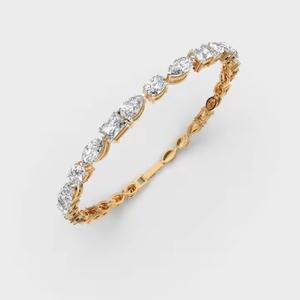 <b>Top</b> Quality Tennis Bracelet Diamond Linked with VVS Silver Plated 18k Yellow <b>Gold</b> Gift for Her - Product Image 3
