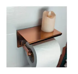 不锈钢卫生纸餐巾纸卷架，带手机支架，用于浴室收纳器