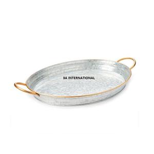 Plateau en métal de service de finition brillante de serveur de café de thé pour l'utilisation de cafés et de cantines de plats de service de café de restaurant pour servir - Product Image 1