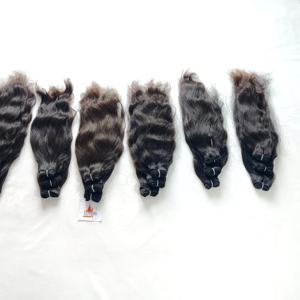 Machine double trame vague profonde vente en gros 100% vierge faisceau brut indien couleur naturelle cheveux femmes noires pas cher extensions de cheveux humains - Product Image 2