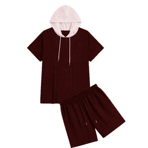 T-shirt d'été personnalisé à prix de gros pour hommes, imprimé avec cordon de serrage, ensemble court de 2 pièces, vêtements de sport de jogging pour l'entraînement - Product Image 5