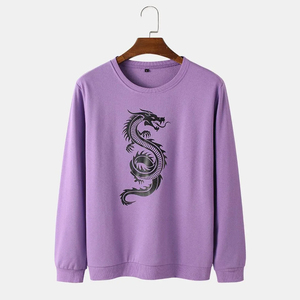 Nuevo estilo de ropa de calle Color sólido hombres serigrafía sudadera/precio barato hombres serigrafía sudadera transpirable - Product Image 1