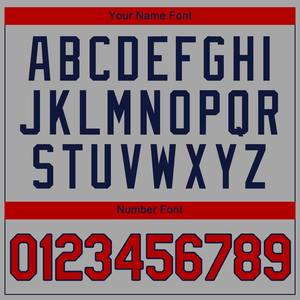 Maillot de baseball authentique gris rouge-marine personnalisé - Product Image 4