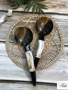 Cuillère en corne de buffle fabriquée à la main, ustensile naturel durable pour servir un cadeau de cuisine - Product Image 5