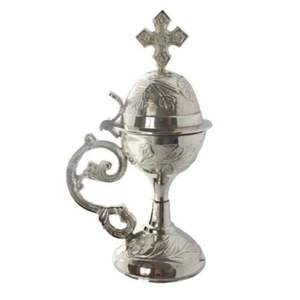 Latest Arrival Church Accessory Incense Holder Hand Engraved Design Pattern Brass Incense <b>Burner</b> Agarwood Wood <b>Silver</b> Coated Tea - Product Image 1