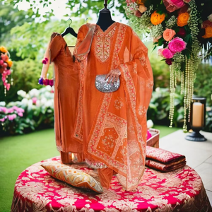 Salwar Kameez en viscose pour femmes de la boutique indienne Nx avec broderie et sequins pour les fêtes, les mariages et les tenues décontractées - Toutes saisons - Product Image 1